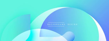 Soyut sıvı şekilleri harmanlanmış turkuaz, mavi renkler. Minimalist tasarım hafif kıvrımlar, rahatlatıcı görsel deneyimler yaratan gradyanlar içerir. Metin arkaplan tasarımı okur.