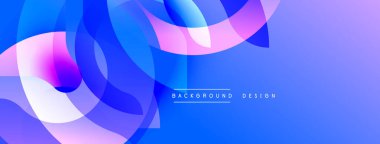 Soyut akışkan şekiller, canlı maviler, pembeler, morlar dinamik kompozisyon oluşturur. Modern gradyan tasarımı hareketi, enerjiyi, dijital estetiği akla getiriyor. Arkaplan metni arkaplan tasarımı okur.