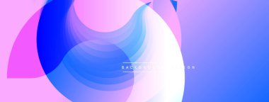 Soyut akışkan şekiller, canlı mavi, pembe renkler dinamik kompozisyon oluşturur. Yumuşak eğimler hareketi gösterir, modern tasarım estetiği. Minimalist, temiz.