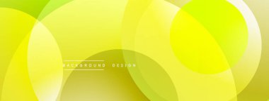 Soyut sarı arkaplan. Üst üste binen çemberler yumuşak eğimler, pürüzsüz geçişler yaratır. Modern tasarım, canlı renkler, basit geometri. Dijital projeler için ideal.