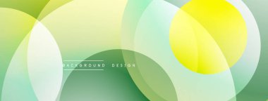Soyut arkaplan özellikleri üst üste biniyor. Renkler sarı, yeşil ve deniz mavisi karışımı. Yumuşak eğimler pürüzsüz geçişler yaratır, modern tasarım ögesi.