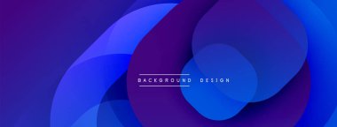 Soyut arkaplan özellikleri üst üste binen mavi, mor daireler. Gradyan gölgeler dinamik görsel efekt yaratır. Dijital projeler ve sunumlar için uygun minimalist tasarım.