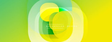 Soyut, enerjik bir arkaplan. Üst üste binen yarı saydam çemberler, dinamik görsel efekt yaratır. Yeşil tonlarda, sarı baskın kompozisyonda. Modern tasarım ögesi.