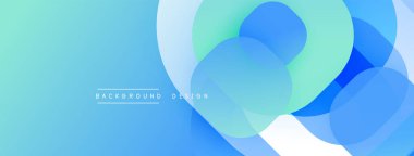 Soyut arkaplan özellikleri üst üste binen mavi turkuaz daireler. Gradyan gölgeler derinlik yaratır, modern estetik. Dijital projeler için uygun minimalist tasarım.