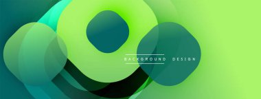 Soyut yuvarlak şekiller üst üste binerek canlı yeşil gradyan oluşturur. Modern tasarım akıcılık, derinlik ve görsel uyumu akla getiriyor. Dijital projeler için arka plan ideali.