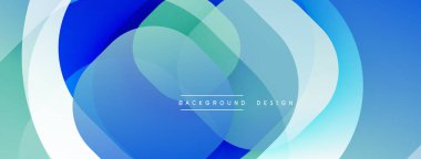 Soyut katmanlı daireler dinamik mavi, turkuaz, beyaz kompozisyon oluşturur. Yumuşak eğimler hareketi, derinliği gösterir. Arka planlar için modern tasarım ögesi.