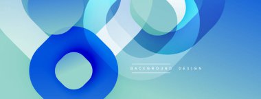 Soyut mavi tasarım, üst üste binen daireler oluşturarak dinamik görsel akış yaratıyor. Gradyan gölgeler derinliği artırır, modern estetik sunar. Pürüzsüz şekiller hareketi, sakin atmosferi gösterir..