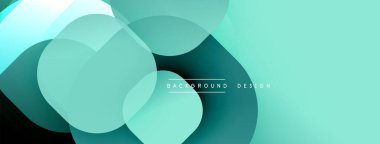 Soyut arkaplan özellikleri üst üste binen daireler, değişik tonlarda turkuaz, deniz mavisi. Gradyan etkisi derinlik yaratır, modern estetik. Minimalist tasarım uygun dijital projeler.
