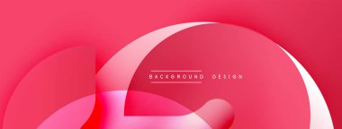 Soyut pembe arkaplan özellikleri üst üste binen eğri şekiller. Gradyan gölgeler derinlik yaratır, modern estetik. Metin arka plan tasarımı okur. Minimalist kompozisyon, canlı renk şeması.