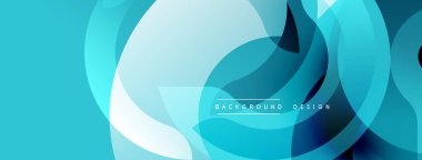 Soyut mavi tasarım, üst üste binen daireler oluşturarak dinamik görsel efekt yaratır. Dereceli gölgeler derinliği arttırır, modern estetik. Minimalist kompozisyon arka planlara, sunumlara uyuyor.