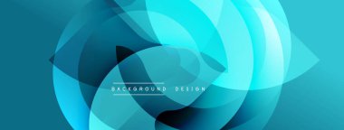 Soyut mavi tasarım üst üste binen şeffaf daireler. Gradyan gölgeler derinlik yaratır, modern estetik. Özgeçmiş ve sunumlar için uygun minimalist kompozisyon.