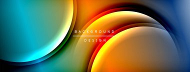 Soyut renkli dalgalar dinamik arkaplan yaratır. Pürüzsüz gradyanlar turkuaz, turuncu, kahverengi ve mavi renkleri harmanlarlar. Modern tasarım enerjiyi, akıcılığı çağrıştırır..