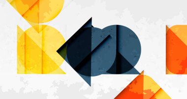 Soyut geometrik bileşim. Üst üste binen şekiller, canlı renkler, dokulu arka plan dinamik görsel deneyimler yaratıyor. Modern tasarım öğeleri yenilik ve yaratıcılığı önerir.