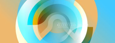 Soyut daireler örtüşüyor, şeffaf ve canlı katmanlar yaratıyor. Yumuşak renkler karışır, dinamik görsel akış oluşturur. Modern tasarım ögesi.
