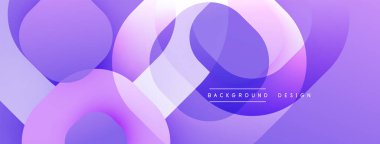 Soyut mor tasarım, üst üste binen daireler, gradyanlar. Yumuşak ışık modern, akan görsel efekt yaratır.