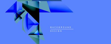 Soyut geometrik şekiller mavi gradyanlarla örtüşür. Modern tasarım, arka planlar için uygun, dinamik görsel ilgi yaratır. Temiz, minimalist estetik.