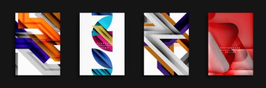 Soyut geometrik tasarımlar. Parlak renkler örtüşüyor, katmanlı görsel efektler yaratıyor. Dijital projeler için modern arkaplanlar.