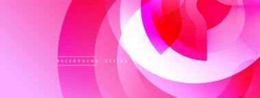 Soyut pembe tasarım. Üst üste binen daireler dinamik görsel efekt yaratır. Dijital projeler için modern gradyan arka plan.