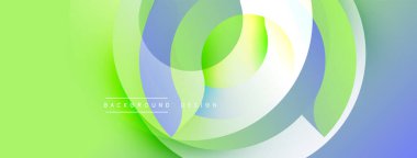 Soyut sıvı şekilleri kesişir. Yeşil, mavi, beyaz renkler dinamik kompozisyon oluşturur. Arka planlar için modern tasarım ögesi.