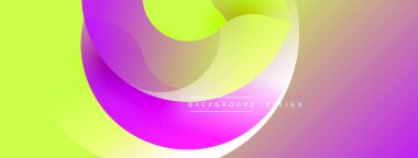 Soyut sıvı şekilleri, canlı gradyanlar. Mor, sarı, yeşil renkler düzgün bir şekilde harmanlanır. Arka planlar için modern tasarım ögesi.