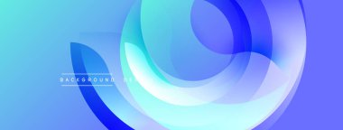 Soyut sıvı şekilleri, mavi gradyanlar dinamik bileşim oluşturur. Arka planlar ve sunumlar için modern tasarım öğesi. Yumuşak geçişler, canlı renkler.