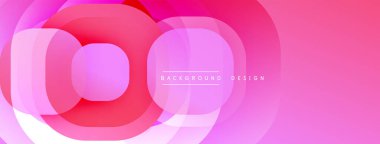 Soyut pembe tasarım. Üst üste binen daireler modern ve canlı bir zemin oluşturuyor. Yumuşak eğimler, minimalist estetik.