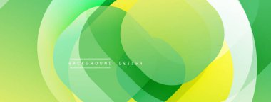 Soyut yeşil, sarı şekiller kesişiyor. Yumuşak eğimler görsel efekt yaratır. Özgeçmiş ve sunumlar için minimalist tasarım.