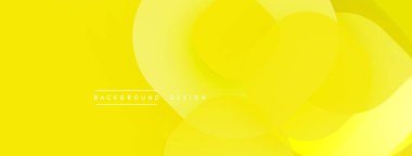 Parlak sarı soyut arkaplan. Üst üste binen daireler yumuşak eğimler, modern tasarım elementleri yaratır. Basit, temiz estetik..