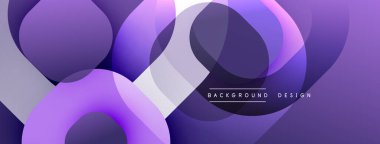 Soyut mor tasarım, üst üste binen daireler oluşturarak dinamik görsel doku oluşturur. Yumuşak eğimler derinlik ekler, modern estetik.