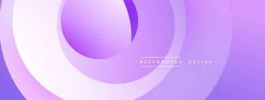 Soyut mor katmanlar dairesel tasarım yaratır. Yumuşak eğimler derinliği, modern estetiği akla getiriyor. Mevcut en küçük metin.