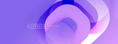 Soyut mor tasarım üst üste binen dairesel katmanlar içeriyor. Yumuşak eğimler derinlik yaratır, modern estetik. Minimalist kompozisyon, pürüzsüz geçiş.