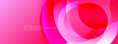 Soyut pembe arka plan. Üst üste binen daireler dinamik görsel efekt yaratır. Dijital projeler için modern tasarım.