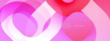 Soyut pembe arka plan. Üst üste binen daireler, kareler modern tasarım yaratır. Gradyan gölgeler görsel ilgi sunar. Basit, temiz estetik..