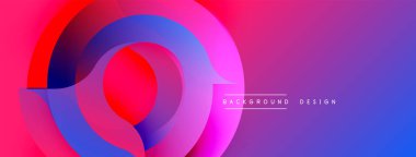 Soyut kıvrımlar, gradyanlar. Pembe, mor, mavi renkler kusursuz bir şekilde harmanlanarak dinamik görsel efekt yaratır. Modern tasarım ögesi.
