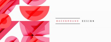 Soyut geometrik şekiller, canlı pembe renkler, katmanlı tasarım. Minimalist kompozisyon, modern estetik, temiz çizgiler, beyaz alan.