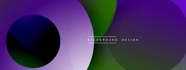 Soyut mor, yeşil katmanlar dinamik görsel akış yaratır. Pürüzsüz eğimler, üst üste binen şekiller derinliği, modern estetiği akla getiriyor..