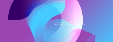 Soyut sıvı şekiller harmanlanarak canlı mor, mavi ve pembe renkler yaratır. Modern tasarım hareketi, enerjiyi, pürüzsüz geçişleri çağrıştırıyor.