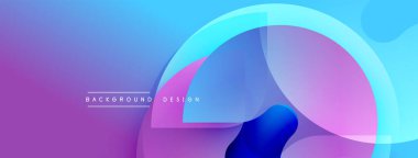 Soyut gradyan şekiller çakışıyor. Mavi, mor renkler modern görsel efektler yaratır. Özgeçmiş ve sunumlar için minimalist tasarım.