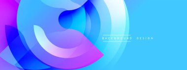 Soyut sıvı şekiller, canlı renklerin karışımı. Modern tasarım, pürüzsüz eğimler dinamik kompozisyon yaratır. Mavi egemen, mor aksanlı.