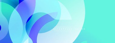 Soyut sıvı şekiller, mavi, turkuaz renkler. Gradyan arka plan modern görsel efekt yaratır. Dijital projeler için minimalist tasarım.