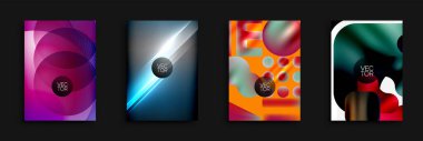Soyut, enerjik arka planlar. Modern tasarımlar geometrik şekiller, gradyanlar, pürüzsüz geçişler, dinamik bileşimler içerir.