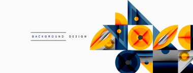 Soyut geometrik bileşim. Şekiller örtüşüyor, dinamik görsel ilgi yaratıyor. Turuncu, mavi, gri tonlar tasarımda baskın. Minimalist tarz, modern estetik. Temiz hatlar, dengeli düzenleme.