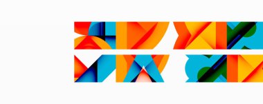 Soyut geometrik şekiller, canlı renkler, dinamik bileşim. Dikdörtgenler örtüşüyor, ilginç görsel desenler oluşturuyor. Modern tasarım, temiz estetik.