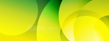 Soyut arkaplan özellikleri üst üste binmiş daireler, eğimler sarıdan yeşile doğru kayıyor. Modern tasarım akıcılığı, dinamizmi, pozitif enerjiyi çağrıştırıyor. Basit ama görsel olarak çekici..