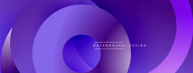 Soyut sıvı şekilleri dinamik mor gradyan oluşturur. Üst üste binen katmanlar derinlik ve hareket olduğunu gösteriyor. Metin arkaplan dizaynı odaklı minimalist tasarım. Modern estetik.