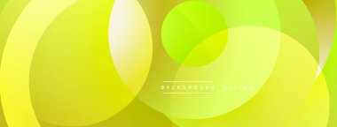 Soyut arkaplan özellikleri üst üste biniyor. Sarı, kireç, yeşil renkler düzgün bir şekilde harmanlanarak canlı bir görsel etki yaratıyor. Dijital projeler için modern tasarım.