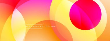 Soyut, enerjik çemberler örtüşür ve sıcak bir değişim etkisi yaratır. Sarılar, portakallar, pembeler kusursuz bir şekilde harmanlanır. Dijital arkaplan veya sunumlar için uygun modern tasarım.