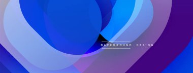 Soyut katmanlı şekiller canlı mavi, mor gradyanlar yaratır. Düz kıvrımlar, dinamik görsel efekt oluşturur. Arkaplan ve sunumlar için uygun modern tasarım.
