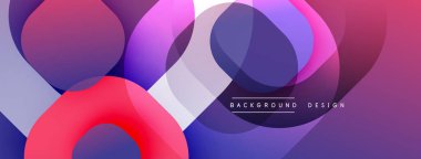 Üst üste binen daireler, gradyanlar içeren soyut kompozisyon. Canlı mor, pembe, mavi renkler dinamik görsel efekt yaratır. Arkaplan ve sunumlar için modern tasarım ögesi.