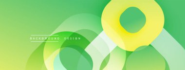 Soyut arkaplan özellikleri üst üste binen daireler, eğriler. Yeşil ve sarı tonlarda dinamik görsel efekt yaratır. Modern tasarım çeşitli uygulamalar için uygundur.